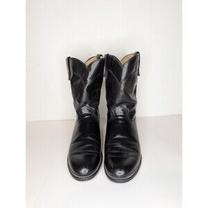 Vintage ROY COOPER Black Leather Roper Cowboy Boots Men’s 10 D Western Rock Goth